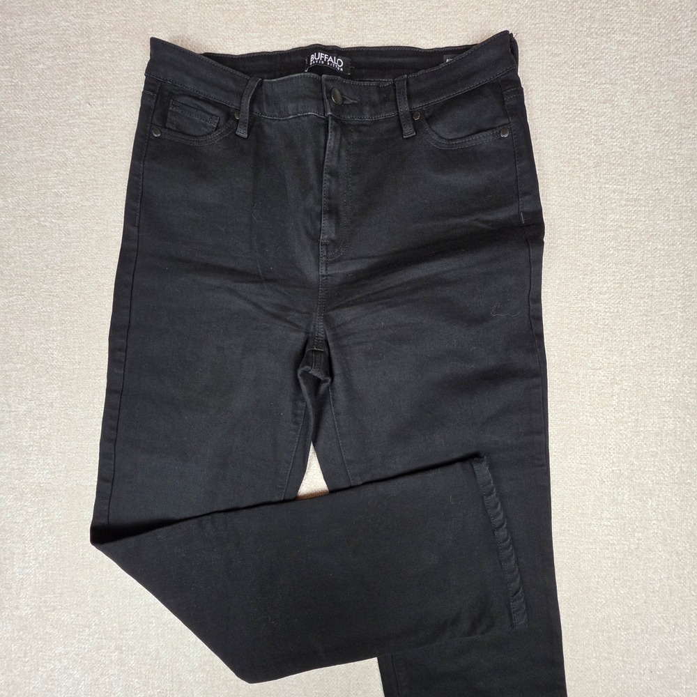 Buffalo David Bitton Alyssa High Rise Straight Leg Jeans Black Size 10/30Stretch